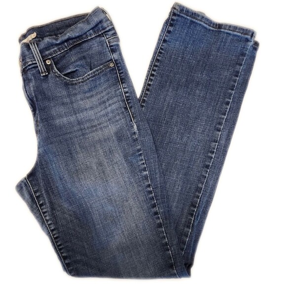 Levi's Slimming Straight Medium Blue Denim Jeans, Size 31 (12) - Picture 1 of 11